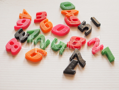 Plastic toy numbers