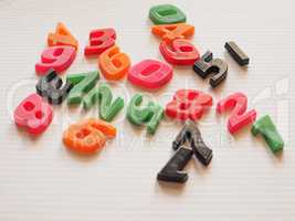 Plastic toy numbers