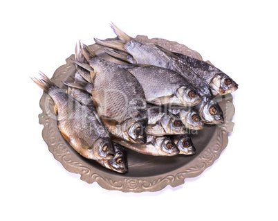 raw fish ram on an iron plate