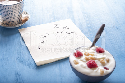 To do list with breakfast