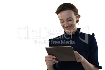 Female executive using digital tablet
