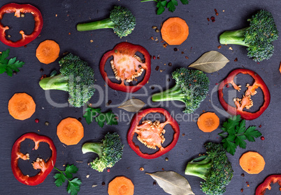 pieces of fresh vegetables