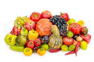 fruit and vegetable isolated on white background