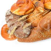 bread and bakery product isolated on white background