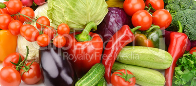 background of set vegetables