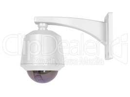 Surveillance camera on white