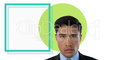 Businessman with minimal shapes