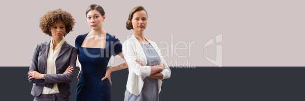 Businesswomen with minimal shapes
