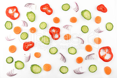 Abstract composition of vegetables. Vegetable pattern. Food back