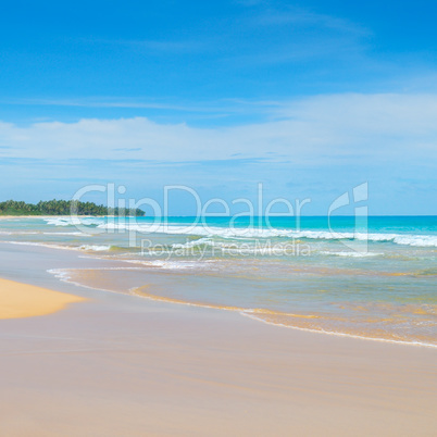 Beautiful ocean, long sandy beach