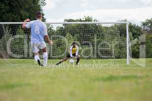 Goalkeeper saving a goal