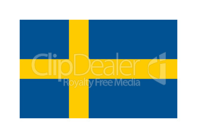 Swedish Flag of Sweden isolated over white