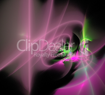 image of one Digital Fractal on Black Color