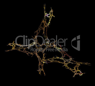 image of one Digital Fractal on Black Color
