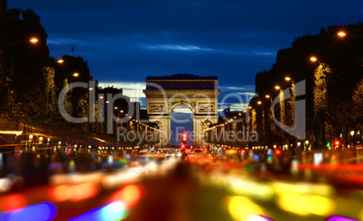 Champs Elysee in evening