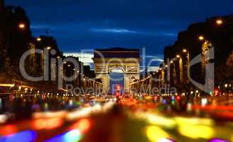 Champs Elysee in evening