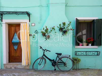 Bicycle near house