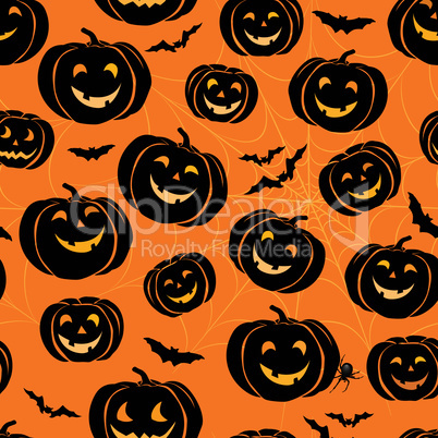 Halloween seamless pattern. Holiday ornamental background with b