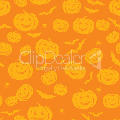 Happy Halloween seamless pattern. Holiday party background with