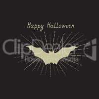 Halloween greeting card. Holiday background with lettering and b