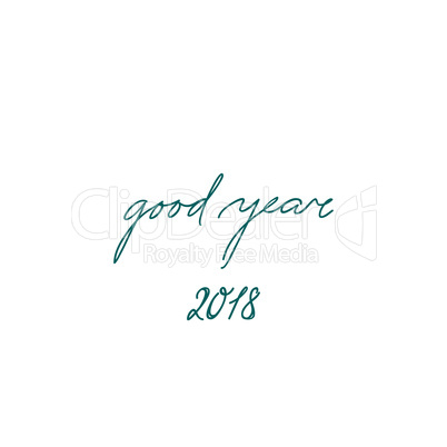happy new year sign. Handwritten lettering Good Year 2018