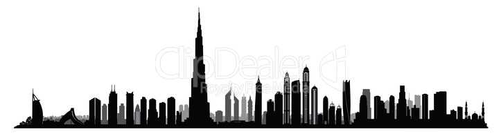 City Dubai skyline. UAE cityscape United Arab Emirates urban view