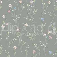 Floral seamless pattern. Flower background. Flourish garden text