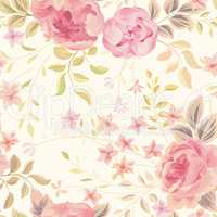 Floral seamless pattern. Flower background. Flourish garden wall