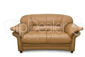 A small sofa on a white background.