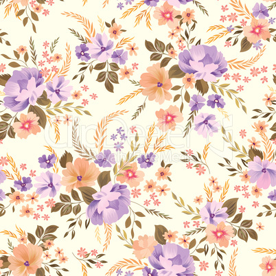 Floral seamless pattern. Flower background. Ornamental garden fl