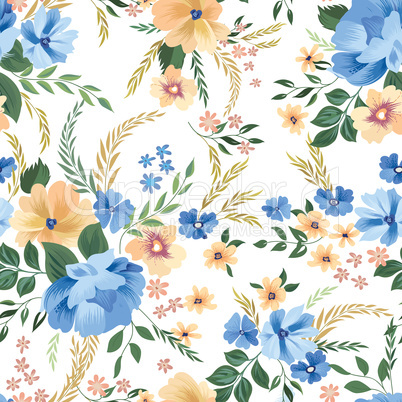 Floral seamless pattern. Flower background. Flourish garden wall