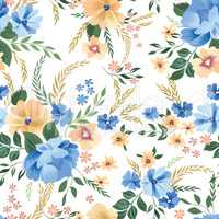 Floral seamless pattern. Flower background. Flourish garden wall