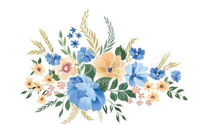 Floral frame pattern. Flower bouquet background. Greeting card d