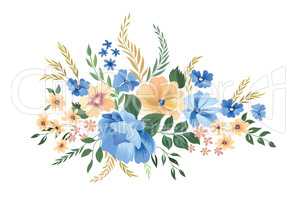 Floral frame pattern. Flower bouquet background. Greeting card d