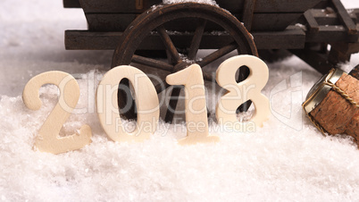 New Year 2018 concept in snow