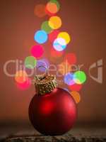Christmas background with red Christmas bauble