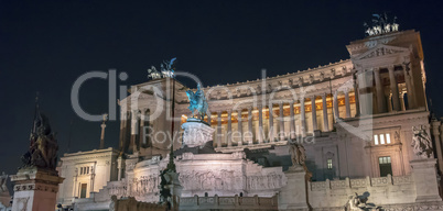 Night view of Vittoriano in Rome