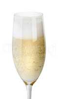 Closeup of glass of champagne with foam