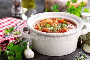 Borscht, traditional ukrainian beetroot vegetable soup