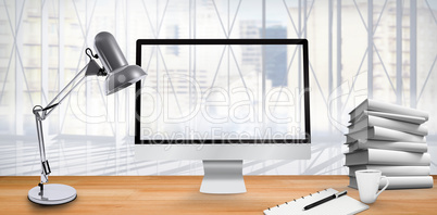 Composite image of image of a virtual desk