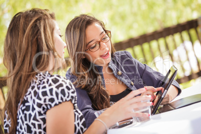 Expressive Young Adult Girlfriends Using Their Computer Electron