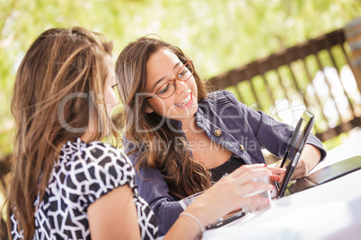 Expressive Young Adult Girlfriends Using Their Computer Electron