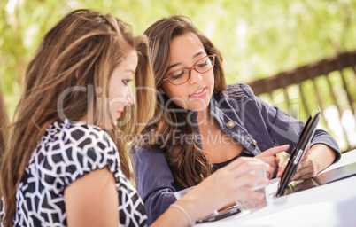 Expressive Young Adult Girlfriends Using Their Computer Electron