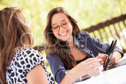 Expressive Young Adult Girlfriends Using Their Computer Electron