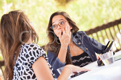 Expressive Young Adult Girlfriends Using Their Computer Electron