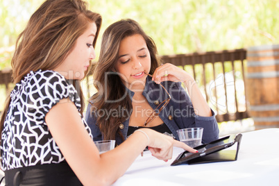 Expressive Young Adult Girlfriends Using Their Computer Electron