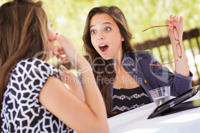 Expressive Young Adult Girlfriends Using Their Computer Electron