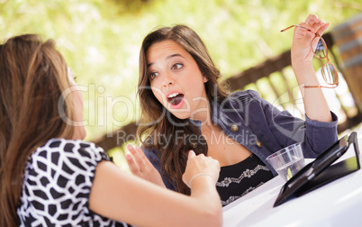 Expressive Young Adult Girlfriends Using Their Computer Electron