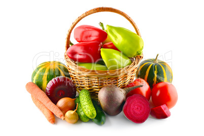 vegetables isolated on a white background