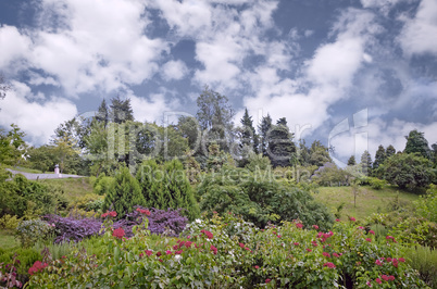 A beautifully decorated area of the arboretum.